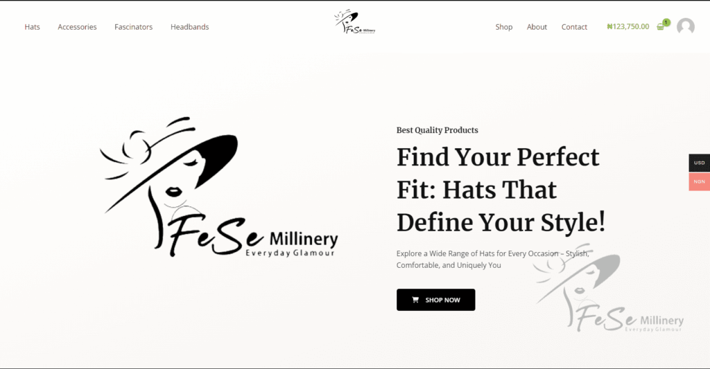Website Design company In Lagos - fesemillineryhats